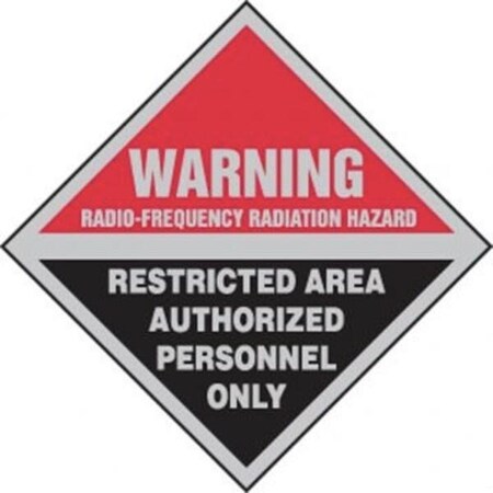 Accuform Radiation & Laser Sign, 9 in H x 9 in W, Dura-Plastic MRFQ503XT